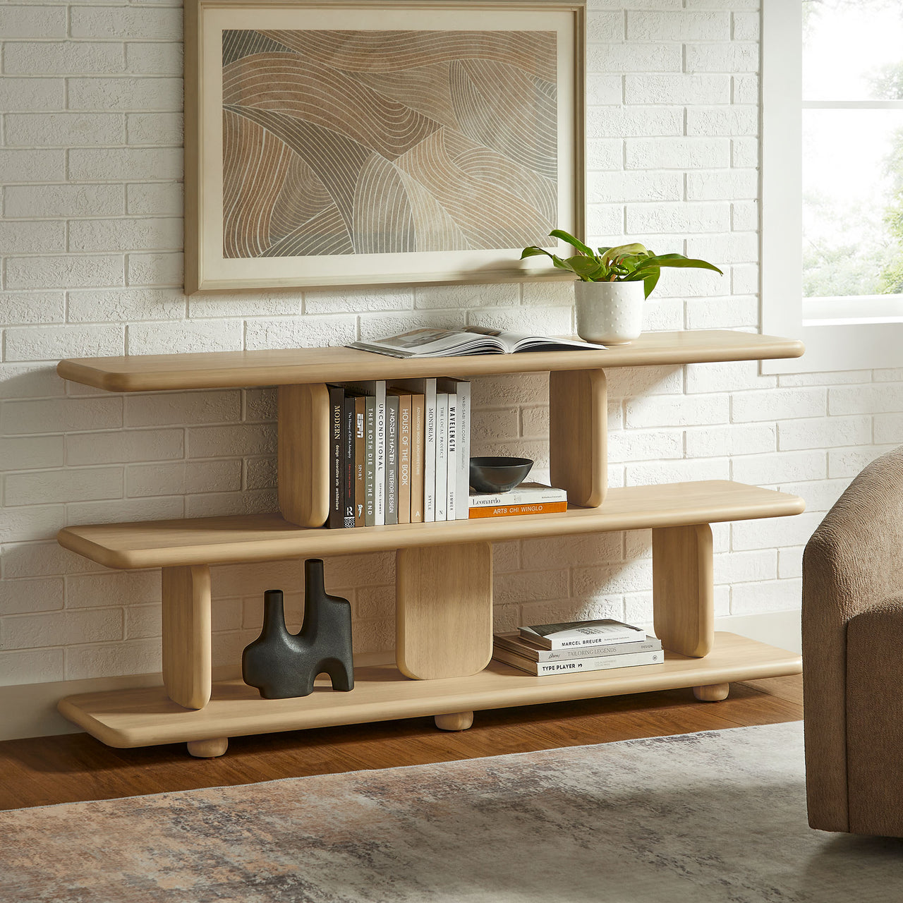 Luthienne Bookshelf, Natural Wood