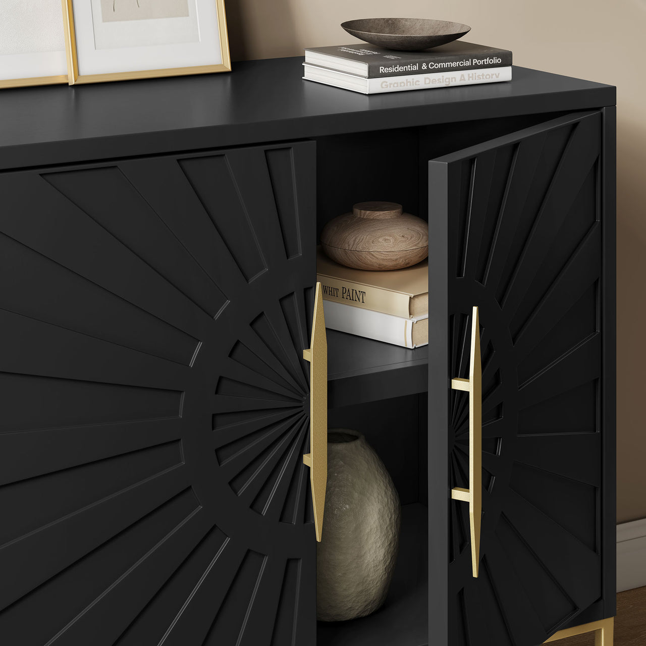 Solar Eclipse Accent Cabinet, Small, Black