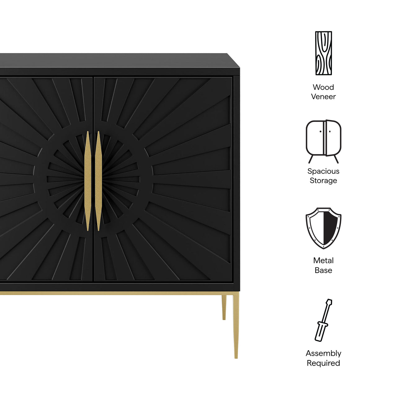 Solar Eclipse Accent Cabinet, Small, Black