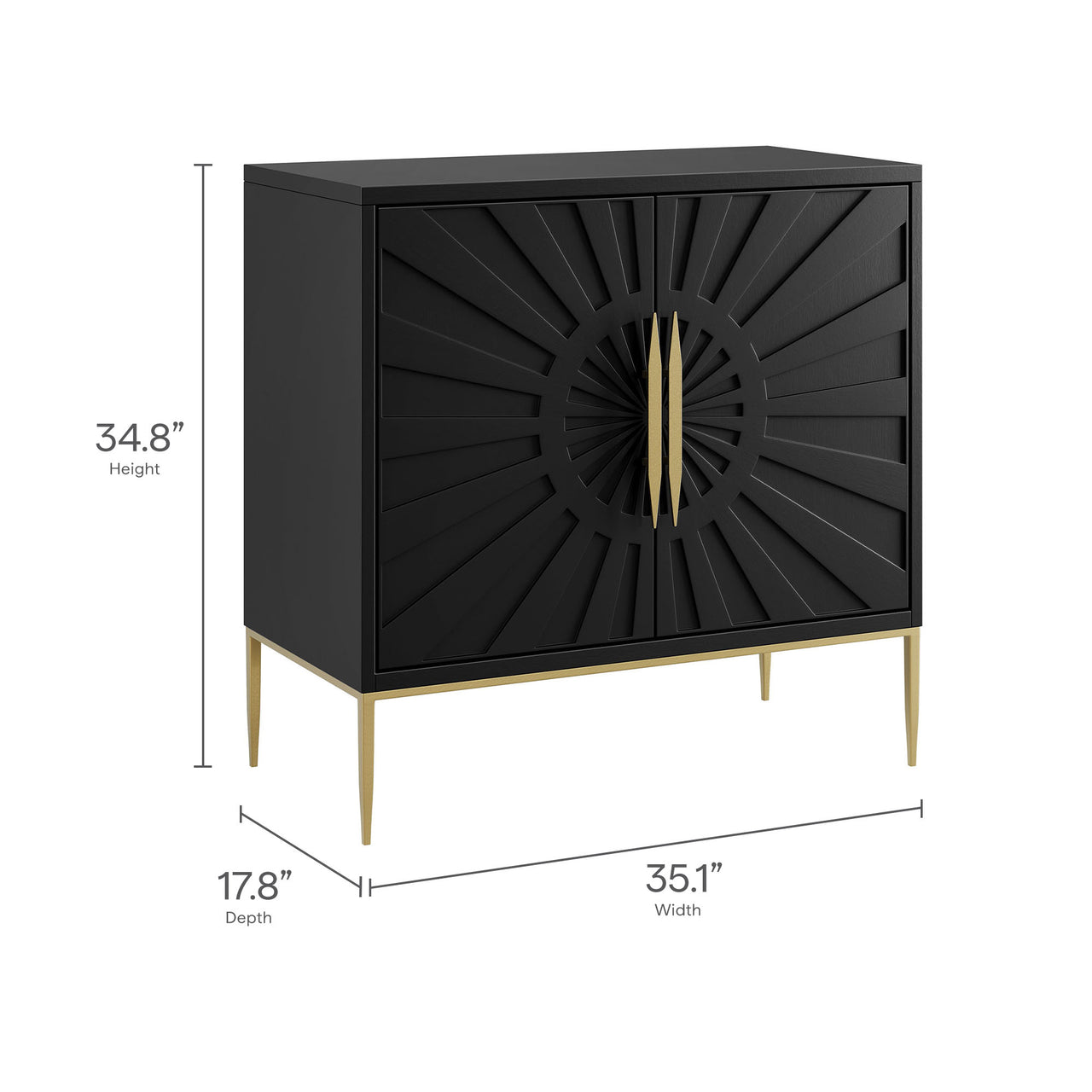 Solar Eclipse Accent Cabinet, Small, Black
