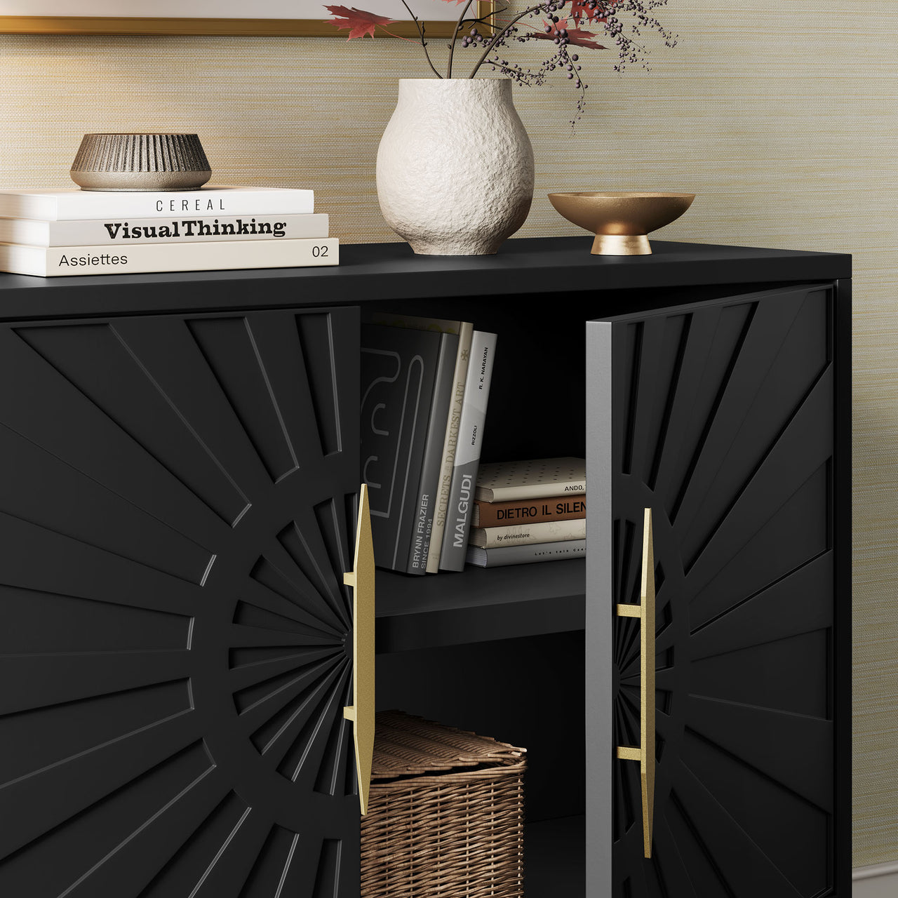 Solar Eclipse Accent Cabinet, Large, Black