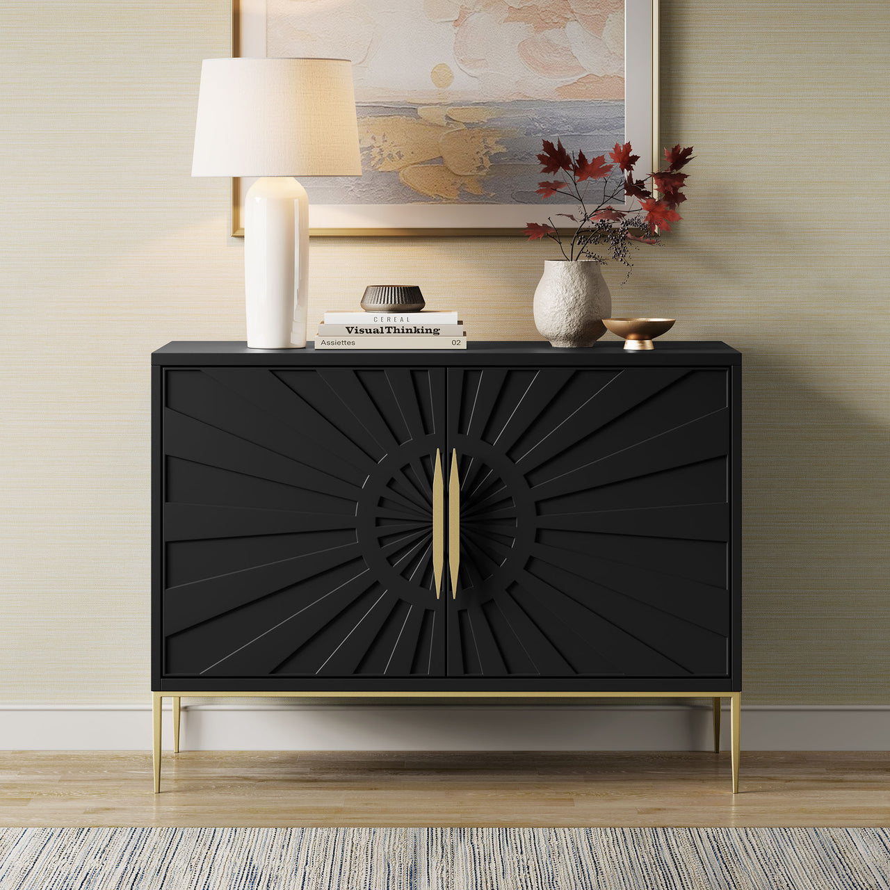 Solar Eclipse Accent Cabinet, Large, Black