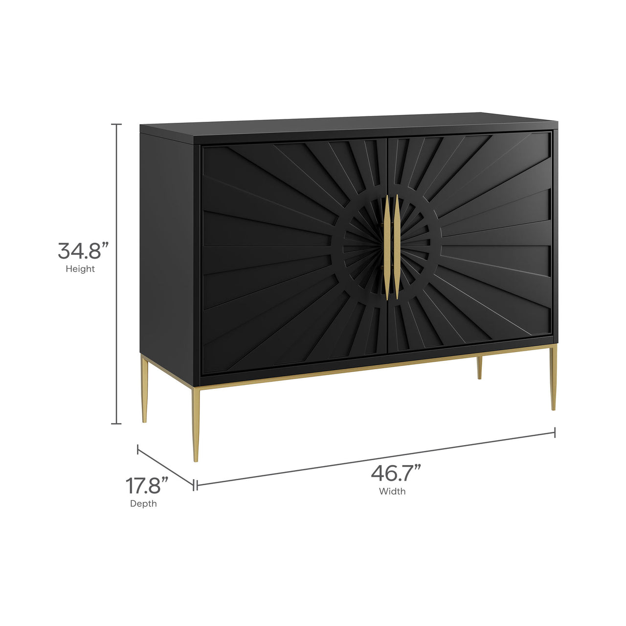 Solar Eclipse Accent Cabinet, Large, Black