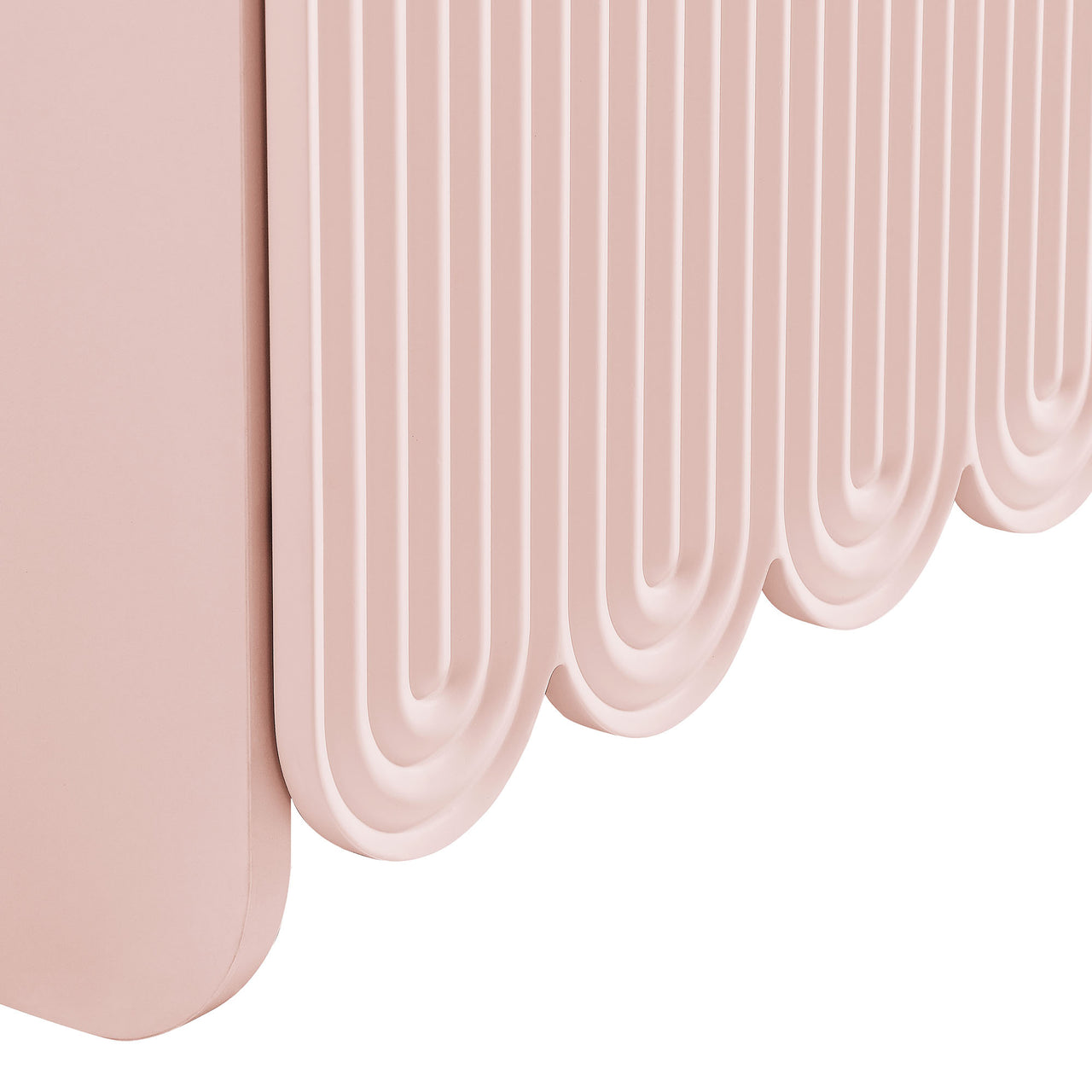 Florinelle Fluted and Petal-Carved Credenza, Pink