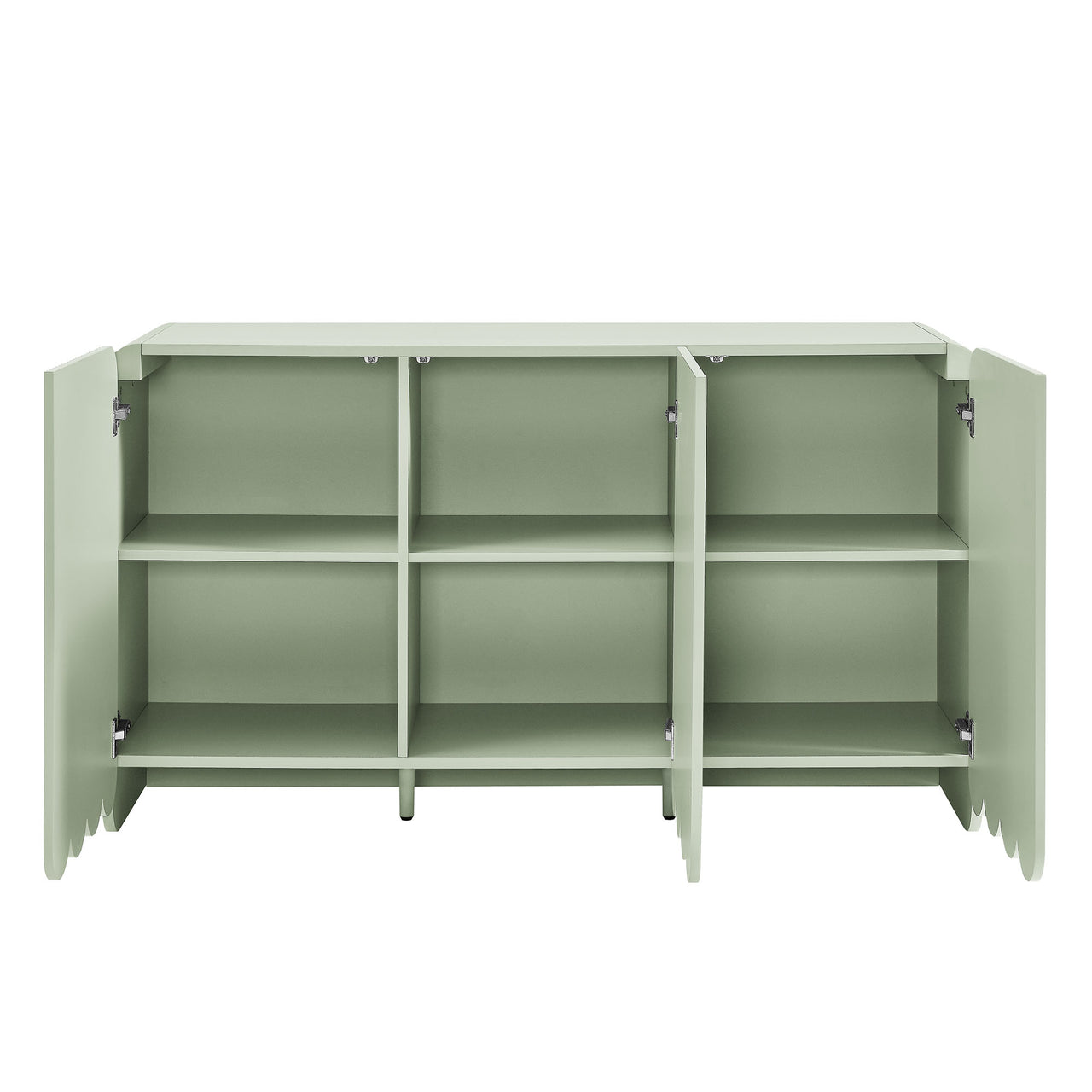 Florinelle Fluted and Petal-Carved Credenza, Sage