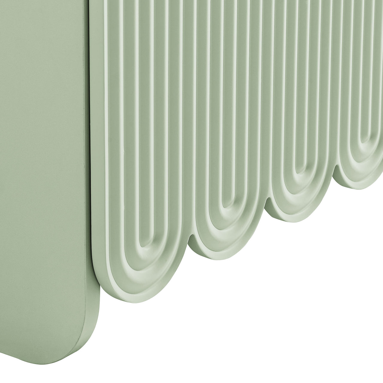Florinelle Fluted and Petal-Carved Credenza, Sage