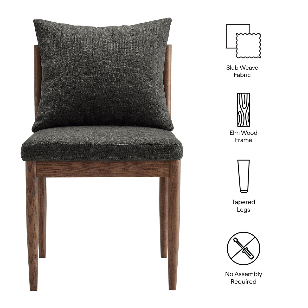 Zara Dining Chair, Charcoal