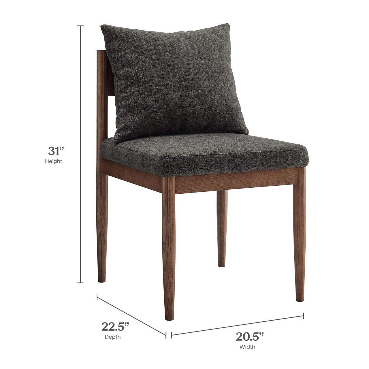 Zara Dining Chair, Charcoal