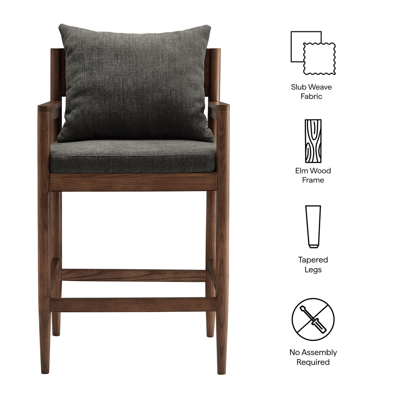 Zara Counter Stool, Charcoal