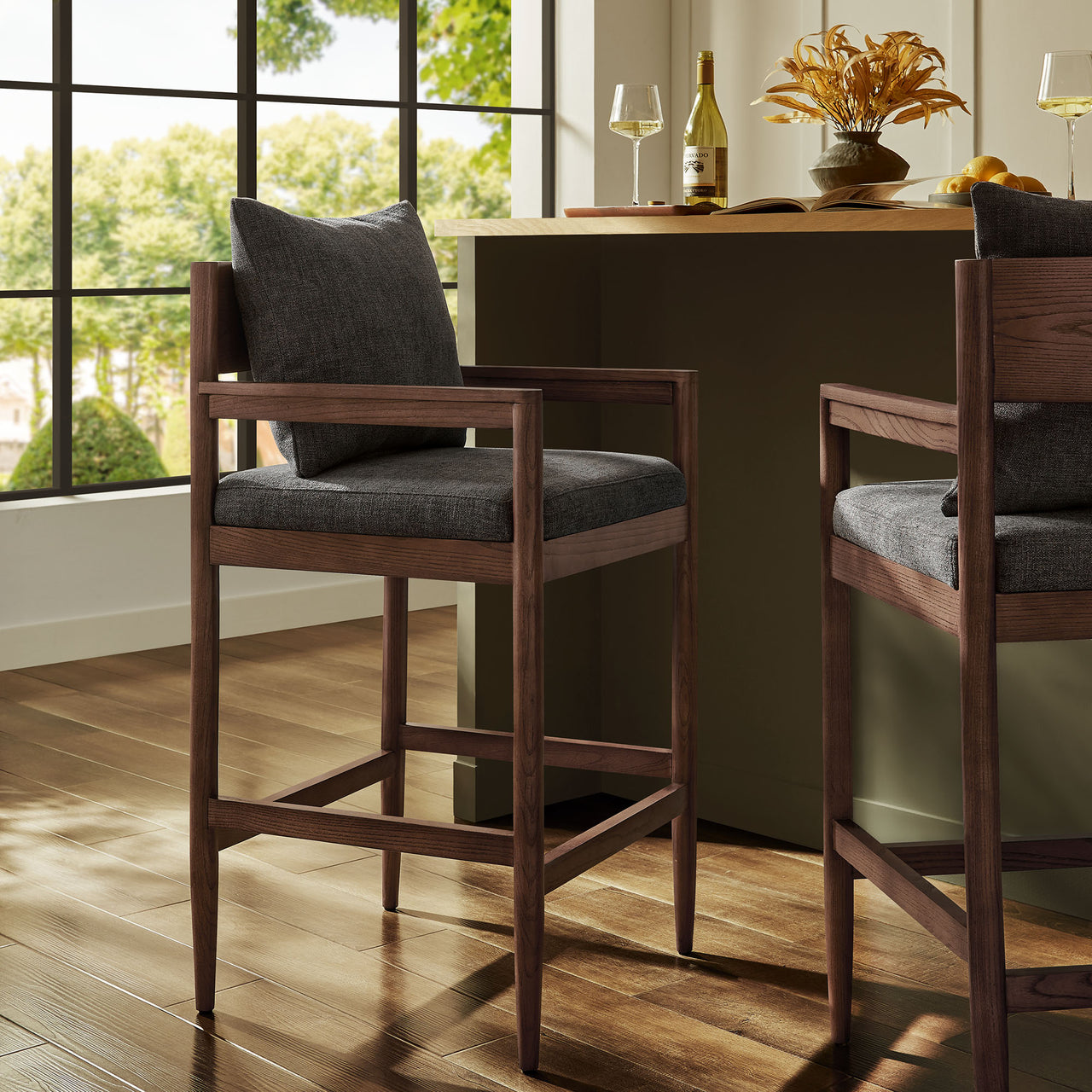 Zara Bar Stool, Charcoal