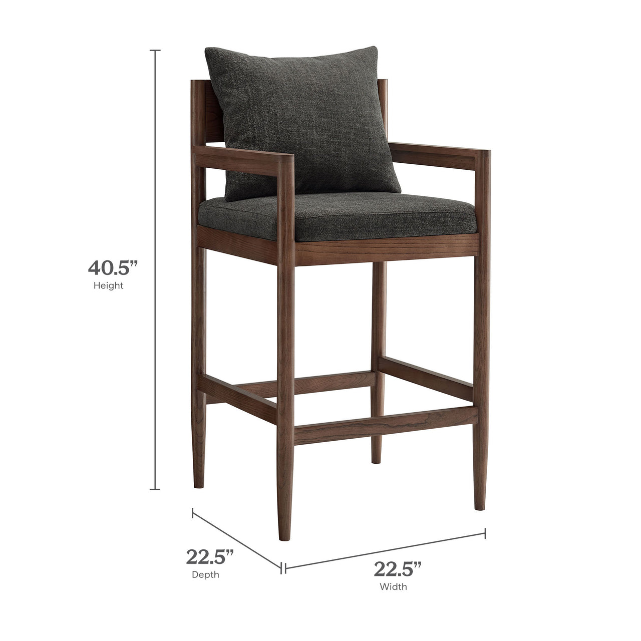 Zara Bar Stool, Charcoal