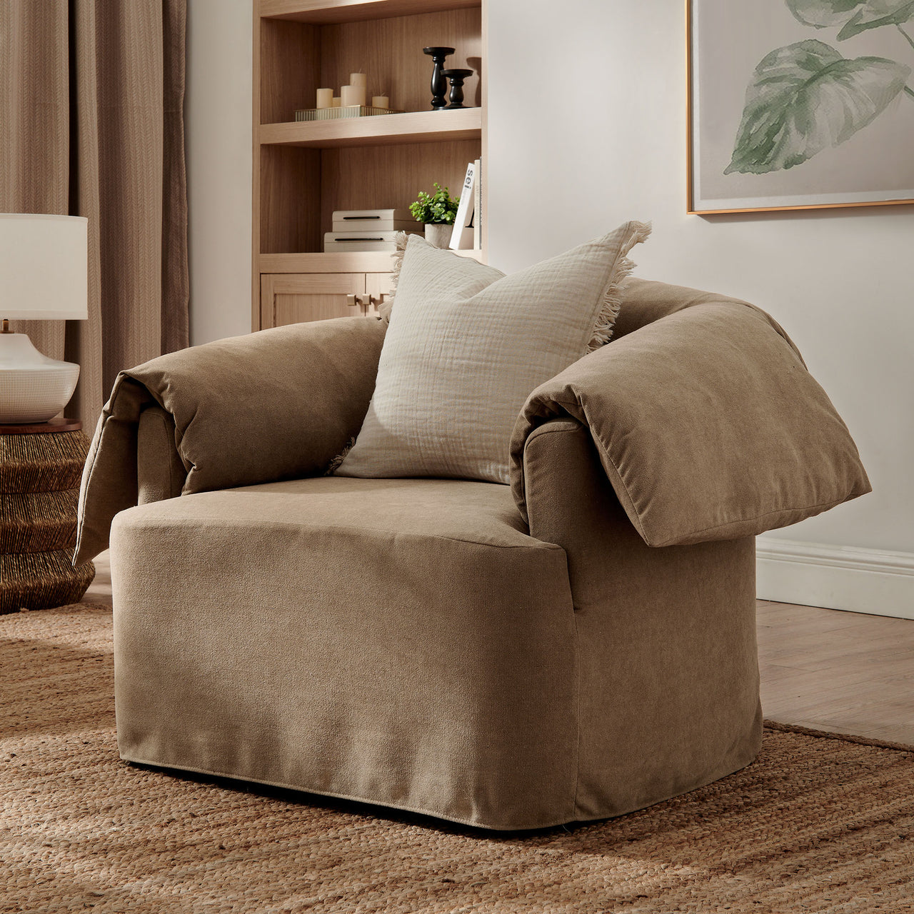 Spellcaster Fabric Accent Chair, Almond