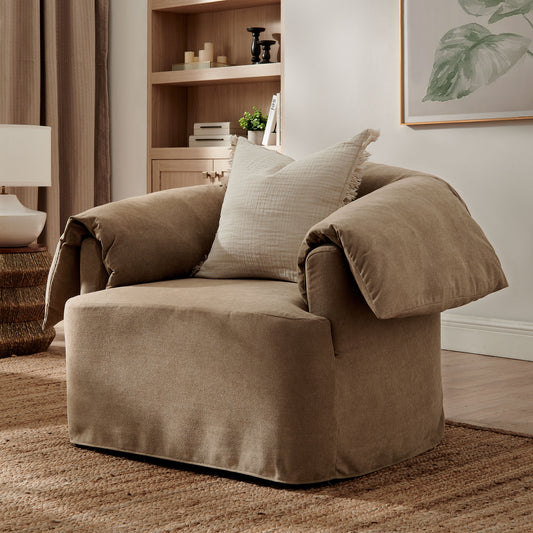 Spellcaster Fabric Accent Chair, Almond