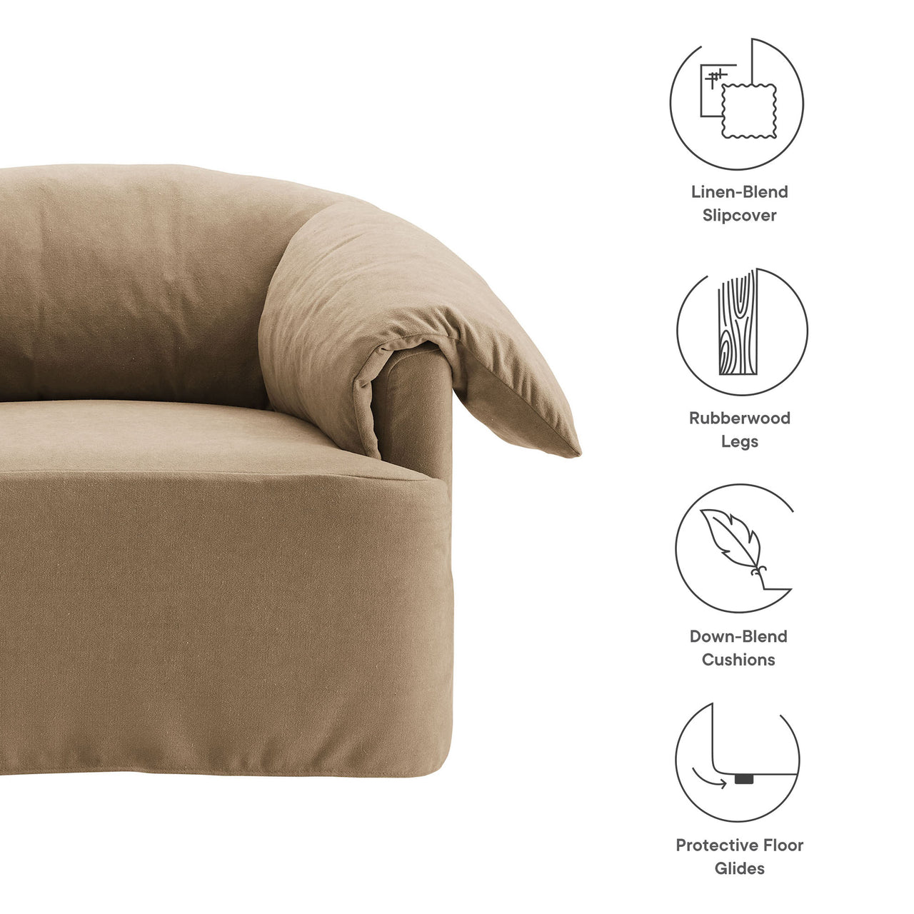 Spellcaster Fabric Accent Chair, Almond