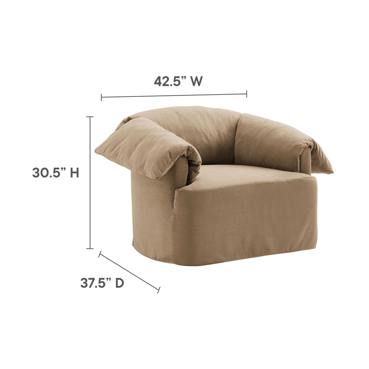 Spellcaster Fabric Accent Chair, Almond