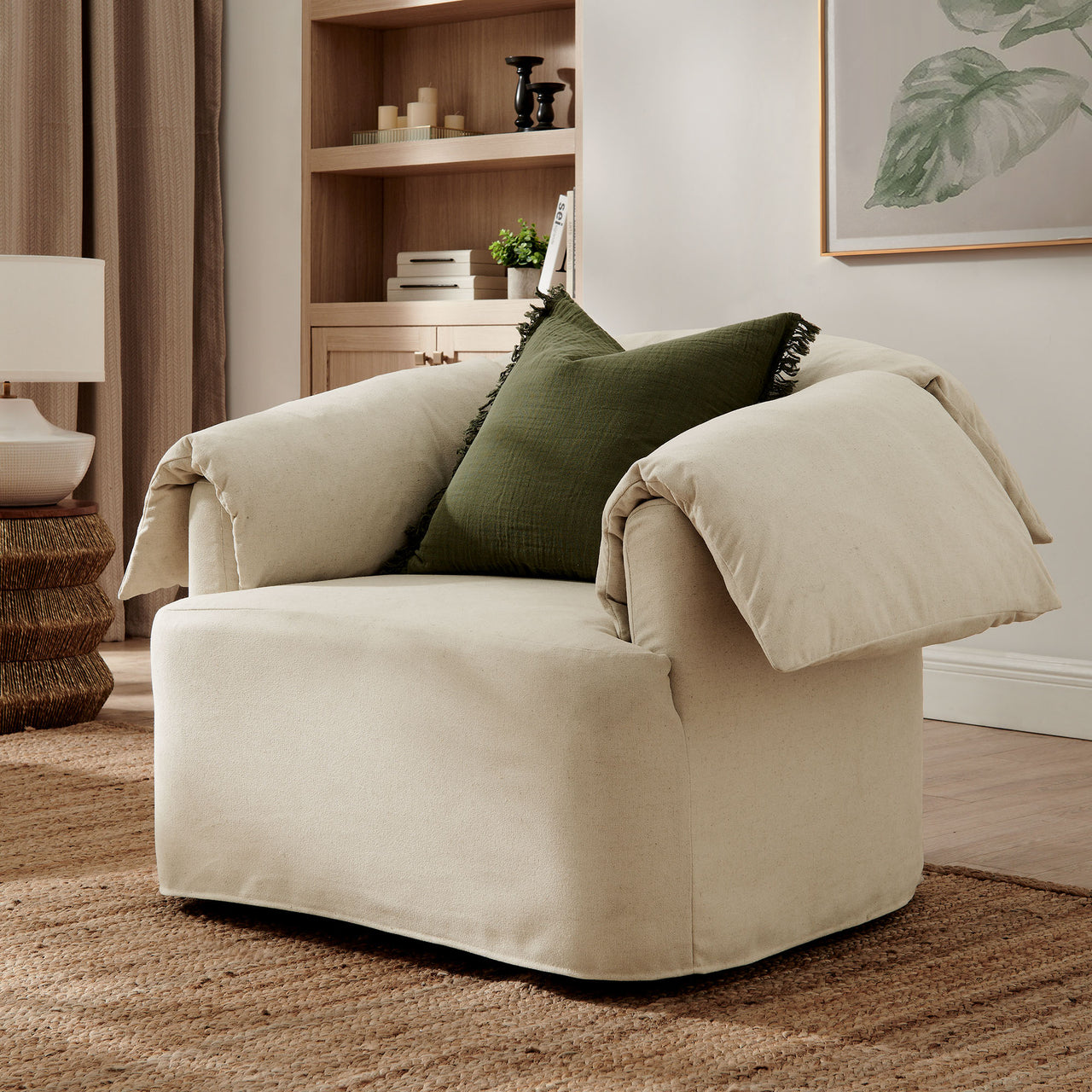 Spellcaster Fabric Accent Chair, Linen