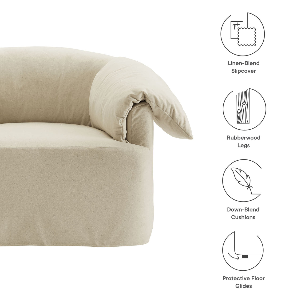 Spellcaster Fabric Accent Chair, Linen