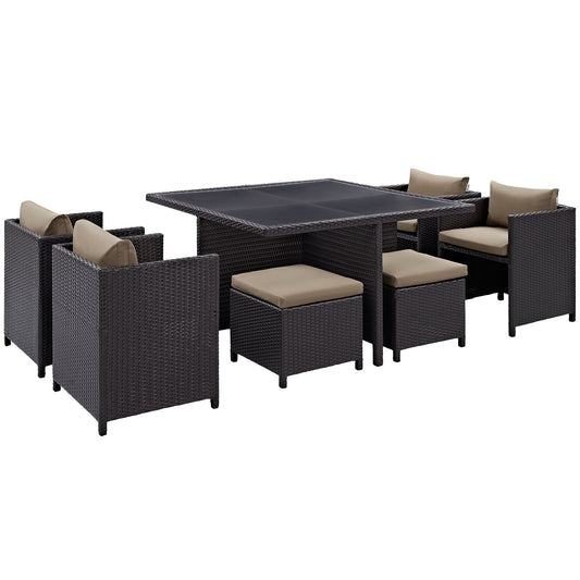 Nestrel Alfresco Patio Dining Set, Espresso & Mocha