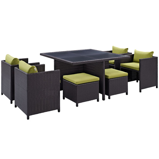 Nestrel Alfresco Patio Dining Set, Espresso & Peridot