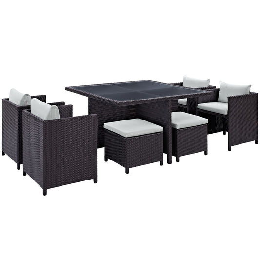 Nestrel Alfresco Patio Dining Set, Espresso & White