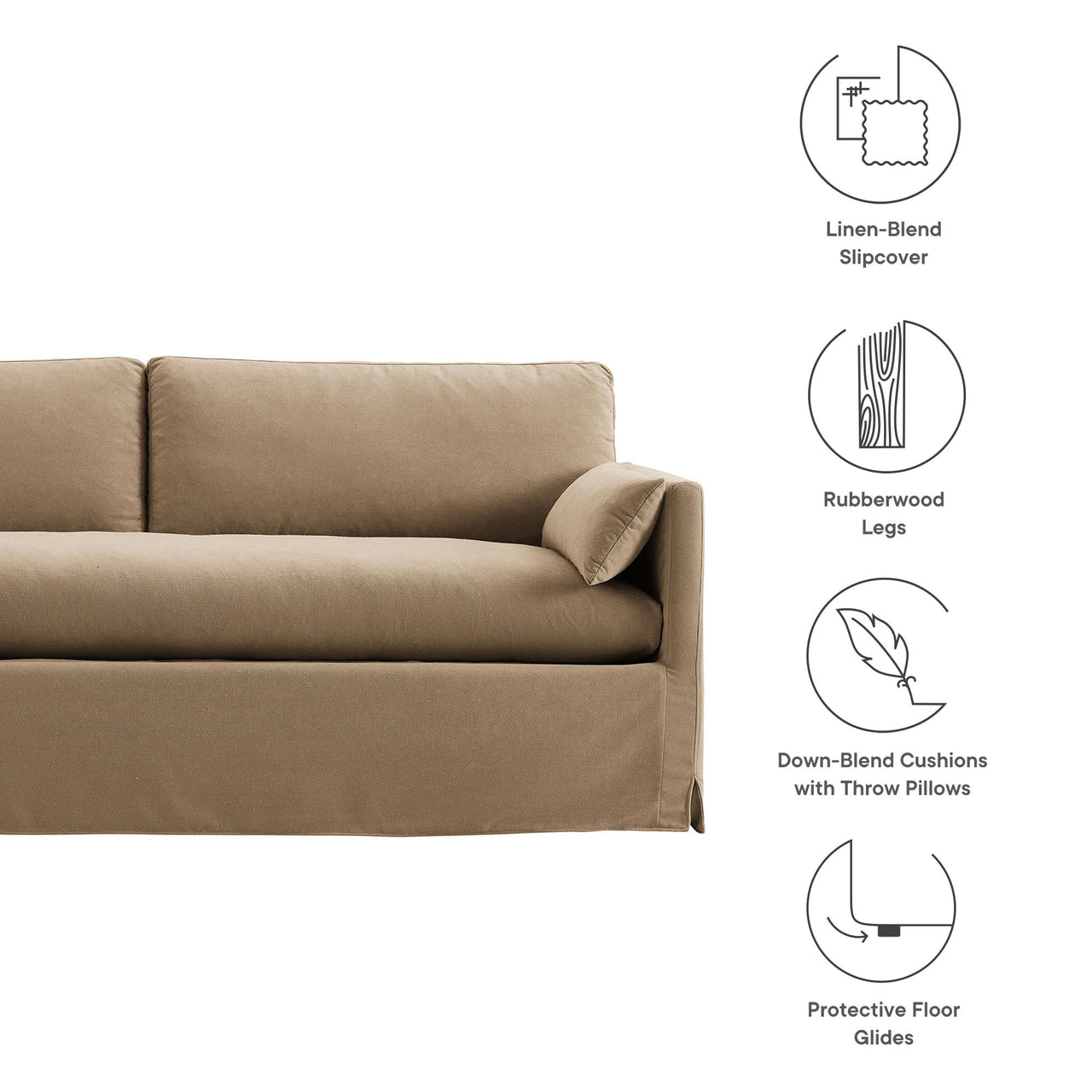 Cavari Fabric Sofa, Almond