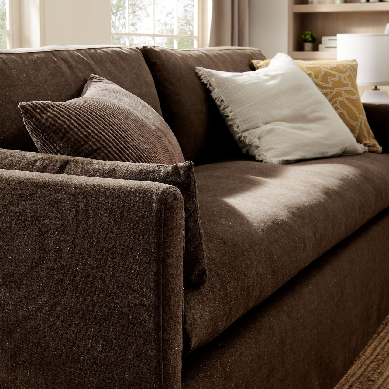 Cavari Fabric Sofa, Cocoa