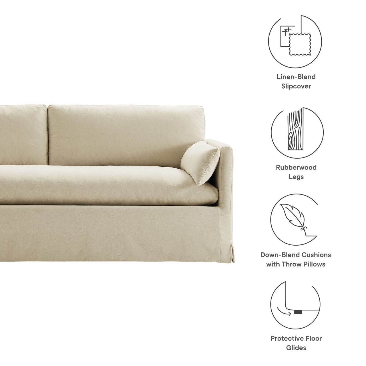 Cavari Fabric Sofa, Linen