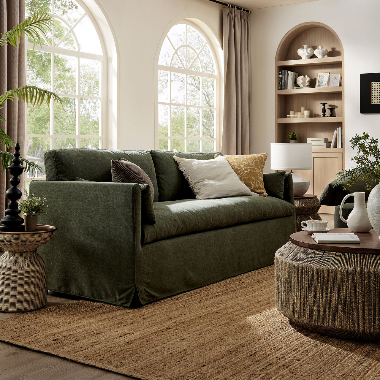 Cavari Fabric Sofa, Sage