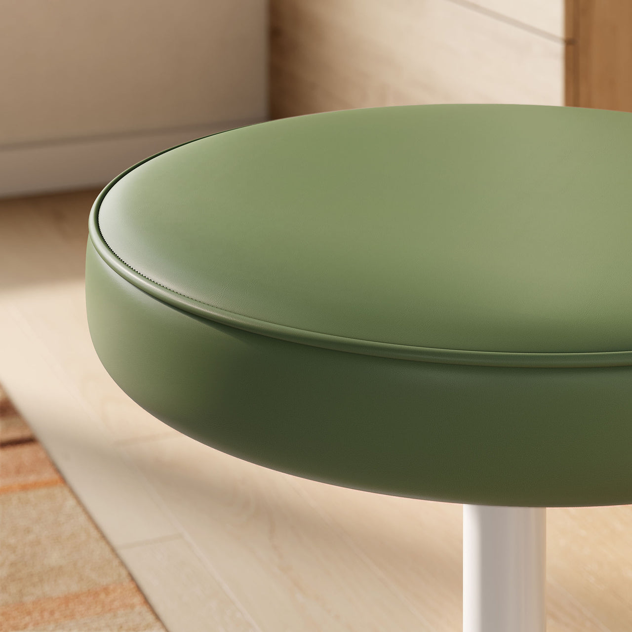 Ensemble Eco-Leather Round Stool, Leaf