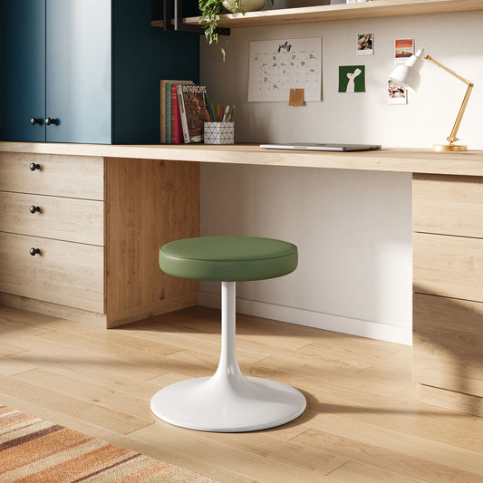Ensemble Eco-Leather Round Stool, Leaf