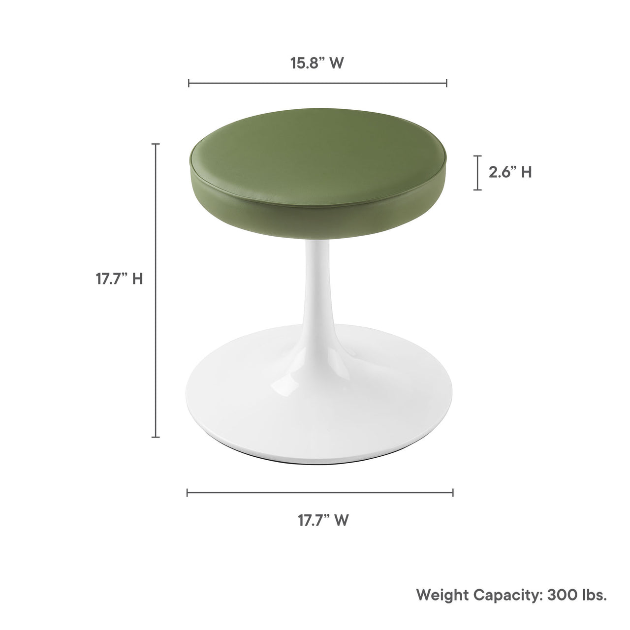 Ensemble Eco-Leather Round Stool, Leaf