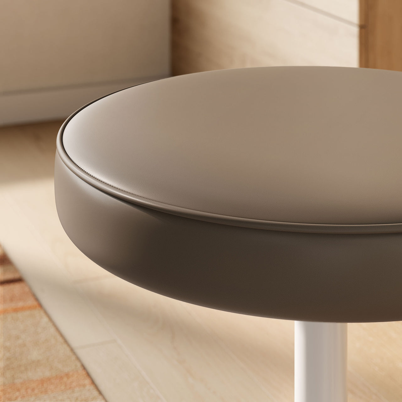 Ensemble Eco-Leather Round Stool, Mocha
