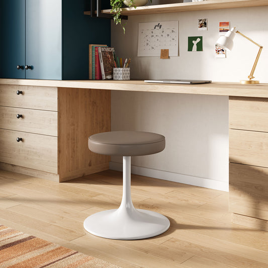 Ensemble Eco-Leather Round Stool, Mocha