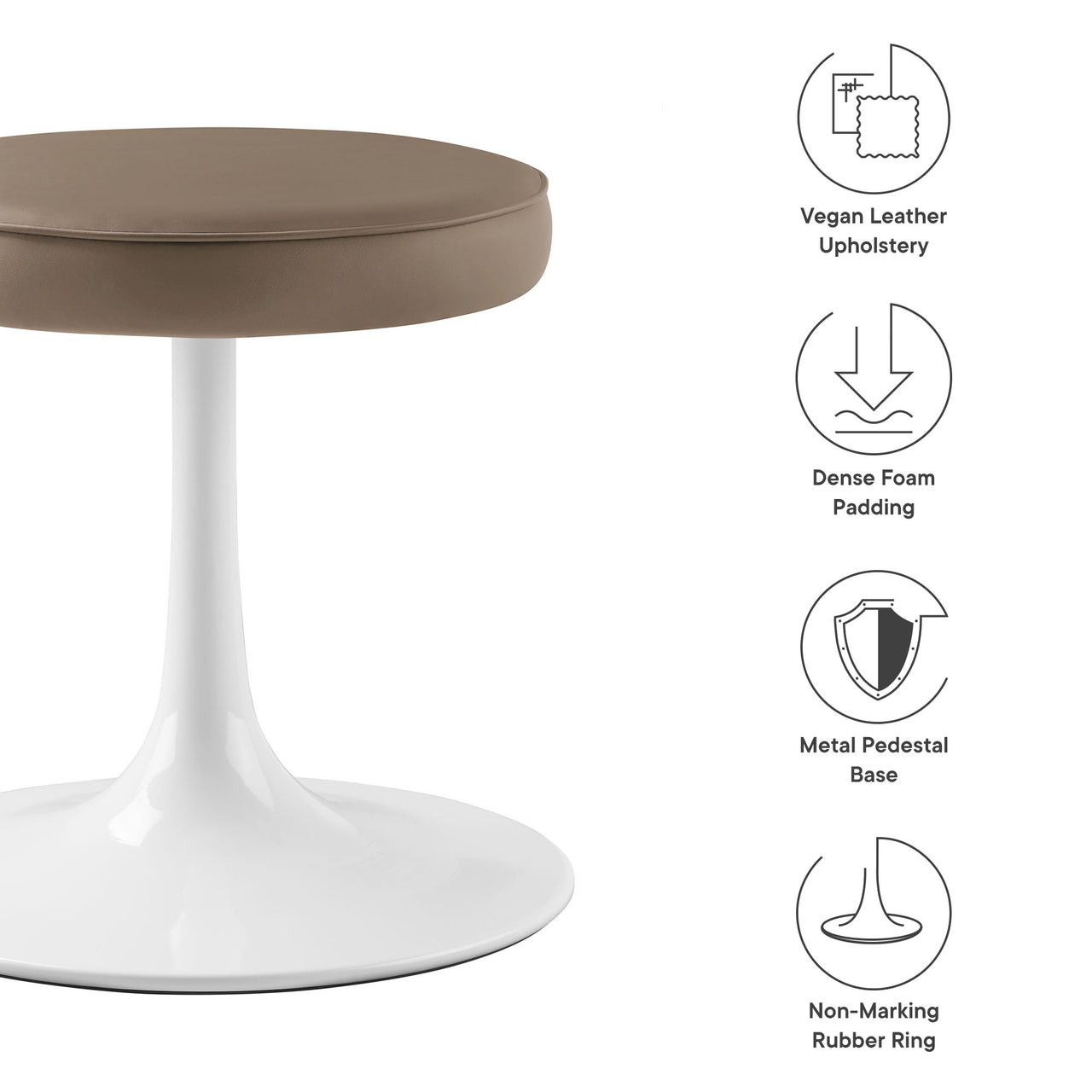 Ensemble Eco-Leather Round Stool, Mocha
