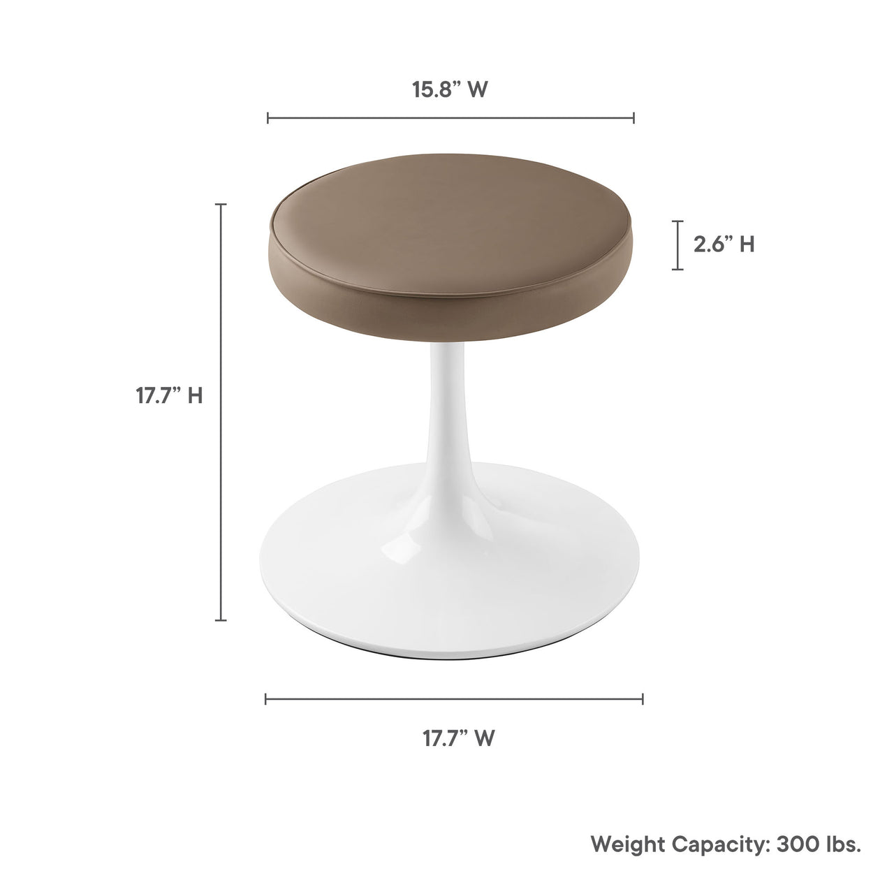 Ensemble Eco-Leather Round Stool, Mocha
