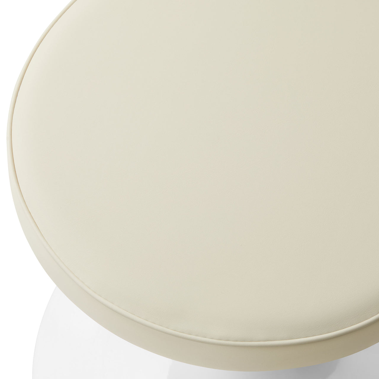 Ensemble Eco-Leather Round Stool, Ivory