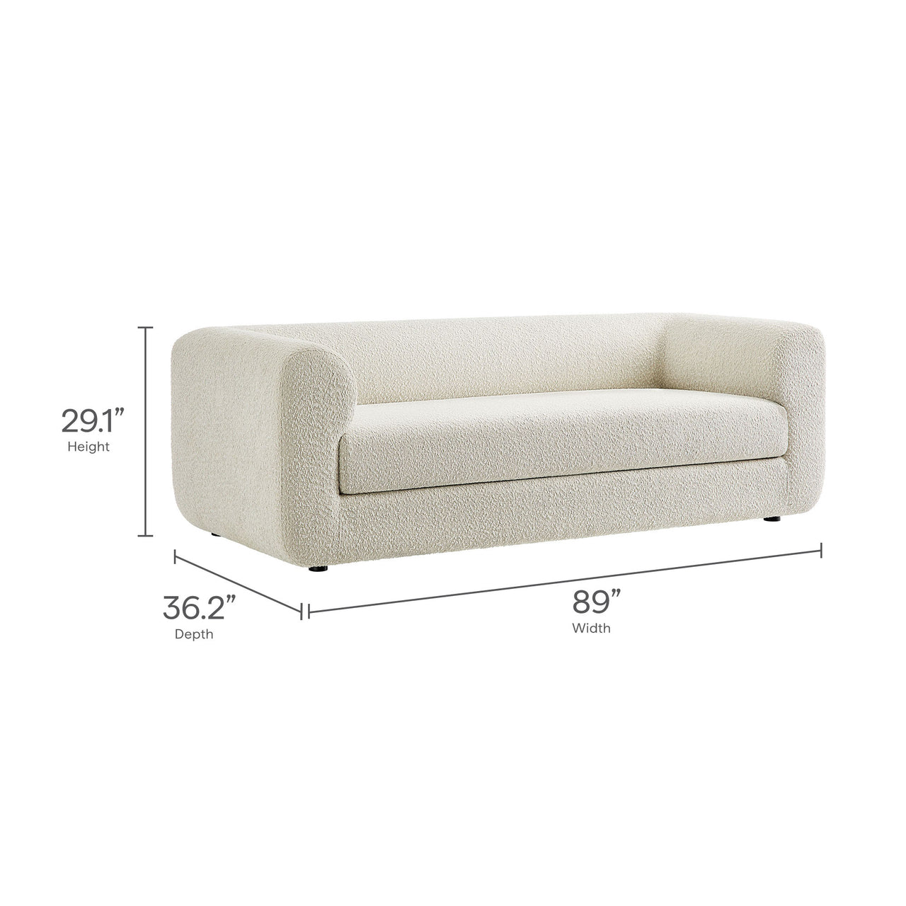 Guardian Upholstered Boucle Sofa, Ivory