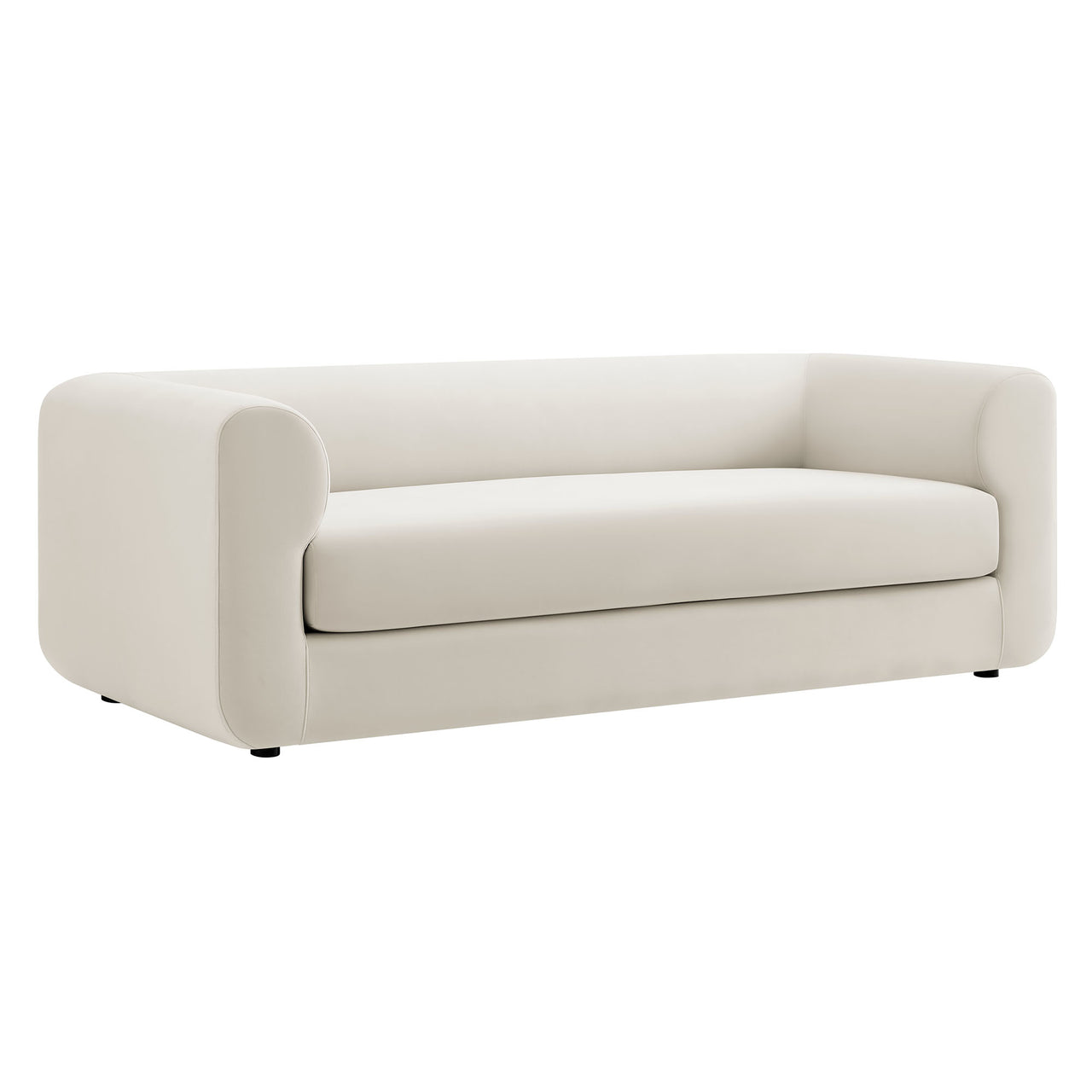 Guardian Upholstered Velvet Sofa, Chalk