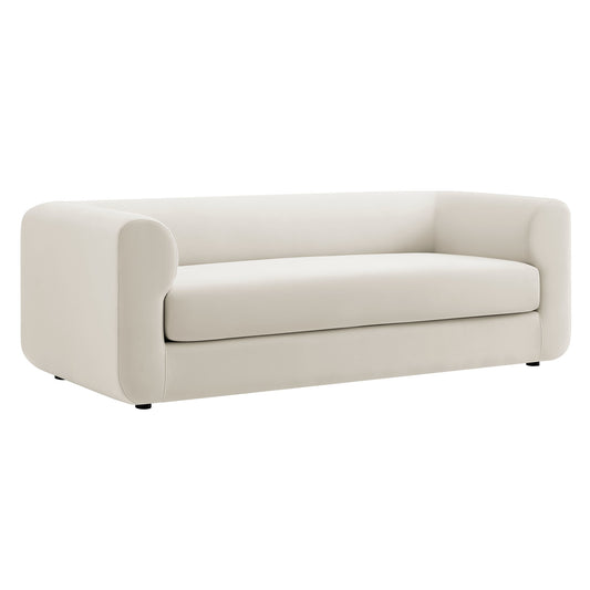 Guardian Upholstered Velvet Sofa, Chalk