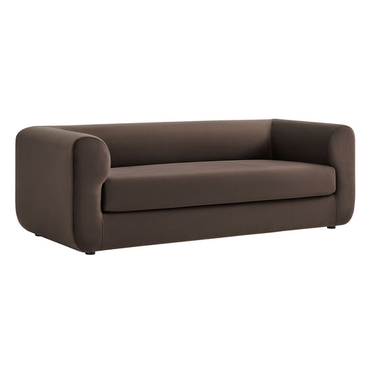 Guardian Upholstered Velvet Sofa, Chocolate Brown
