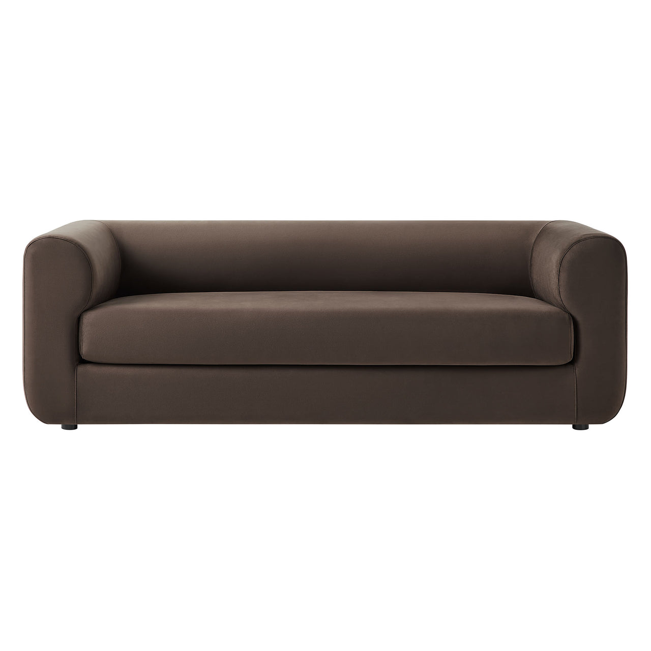 Guardian Upholstered Velvet Sofa, Chocolate Brown