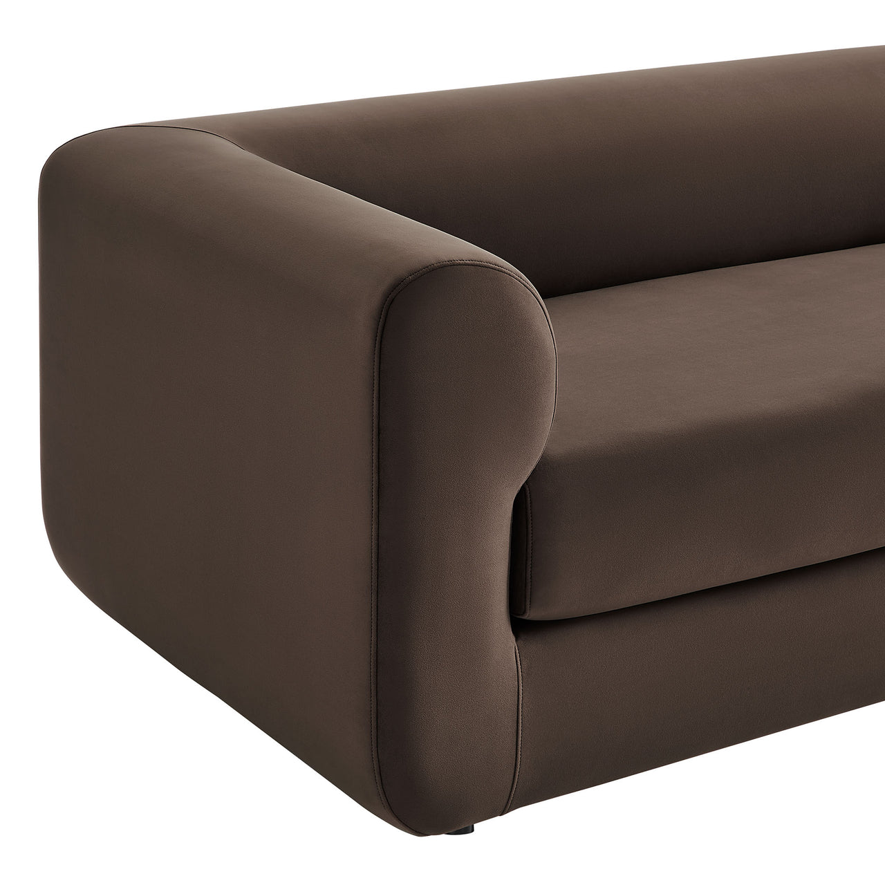 Guardian Upholstered Velvet Sofa, Chocolate Brown
