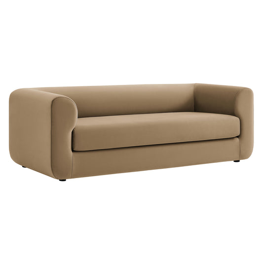 Guardian Upholstered Velvet Sofa, Taupe