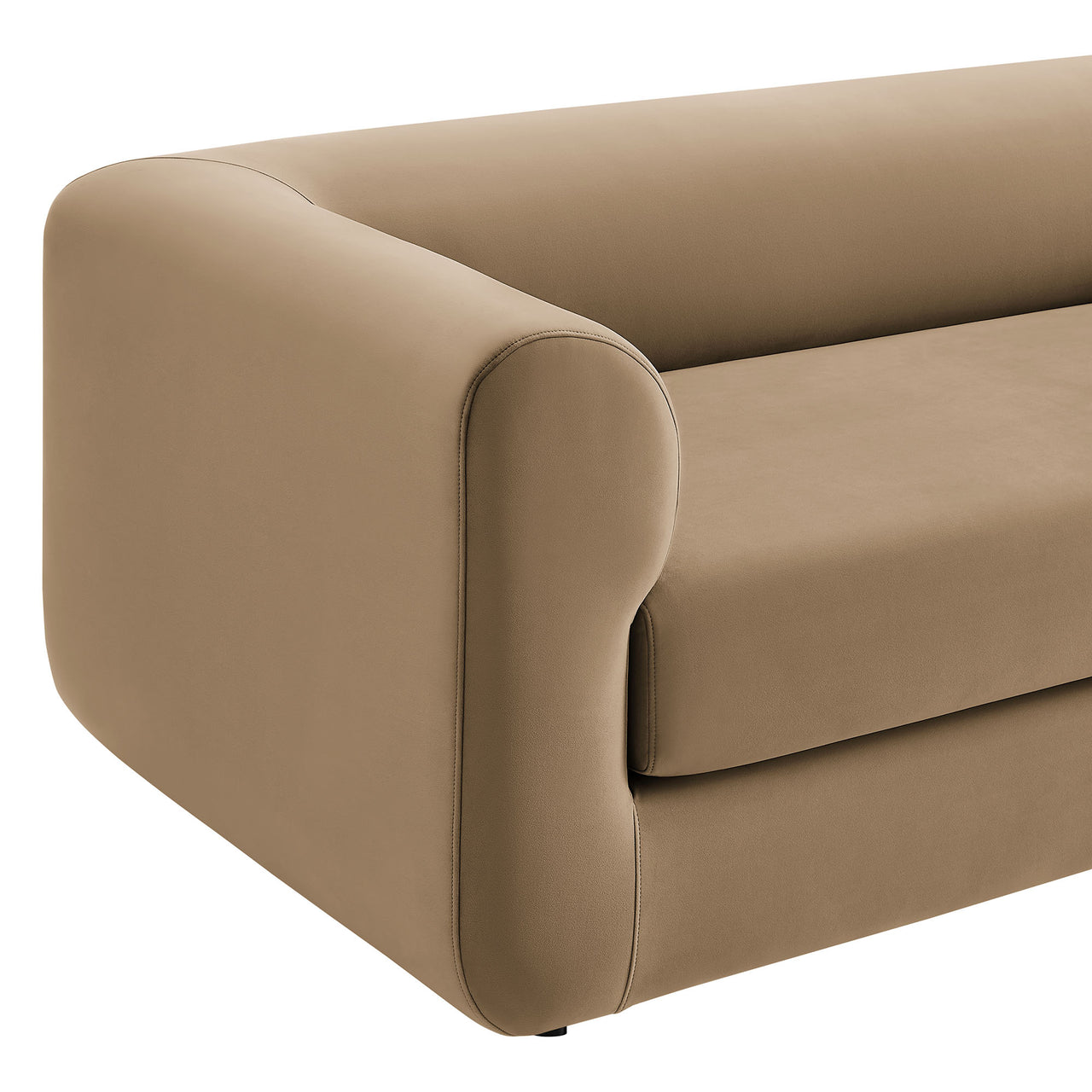 Guardian Upholstered Velvet Sofa, Taupe
