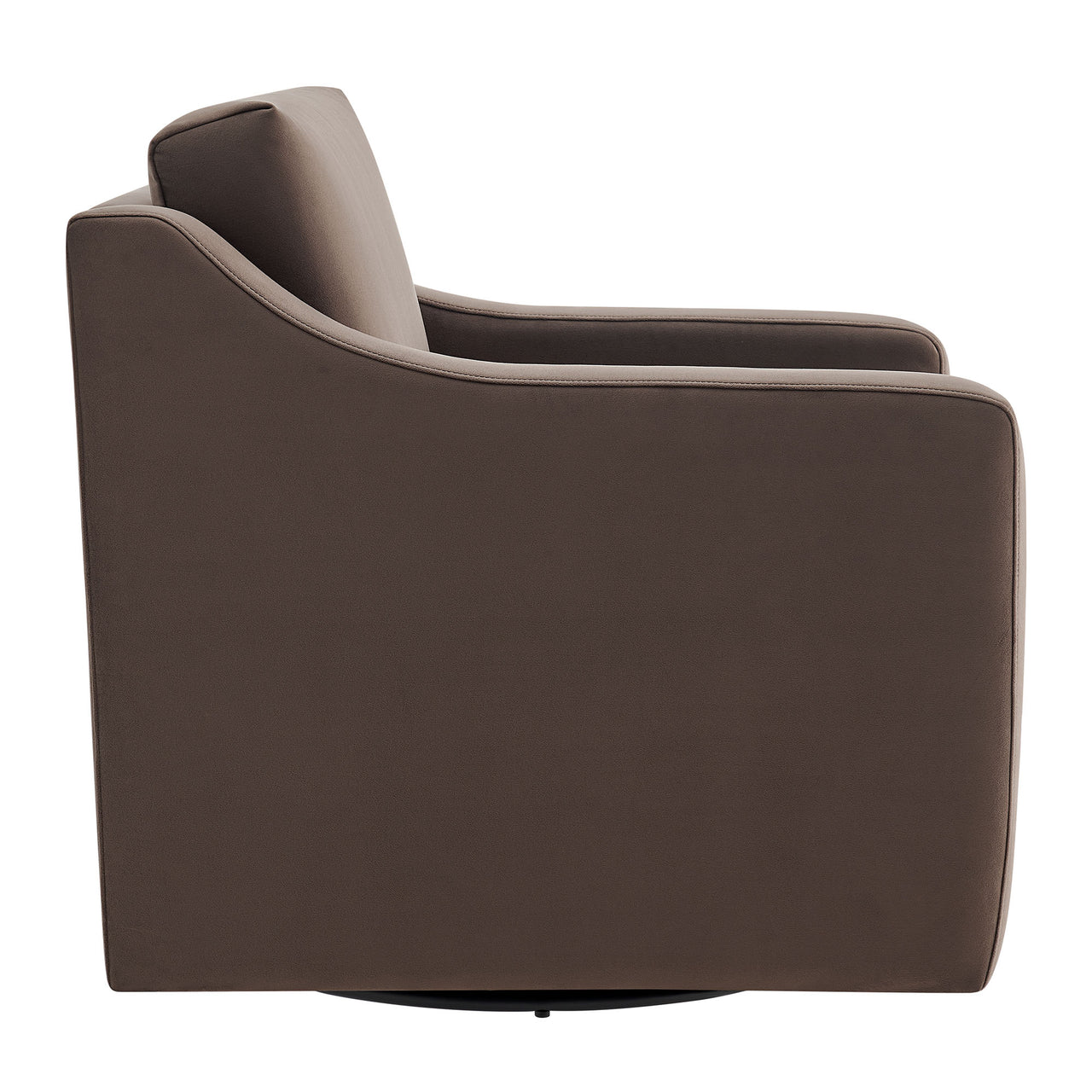 Lioness Upholstered Velvet Armchair, Chocolate Brown