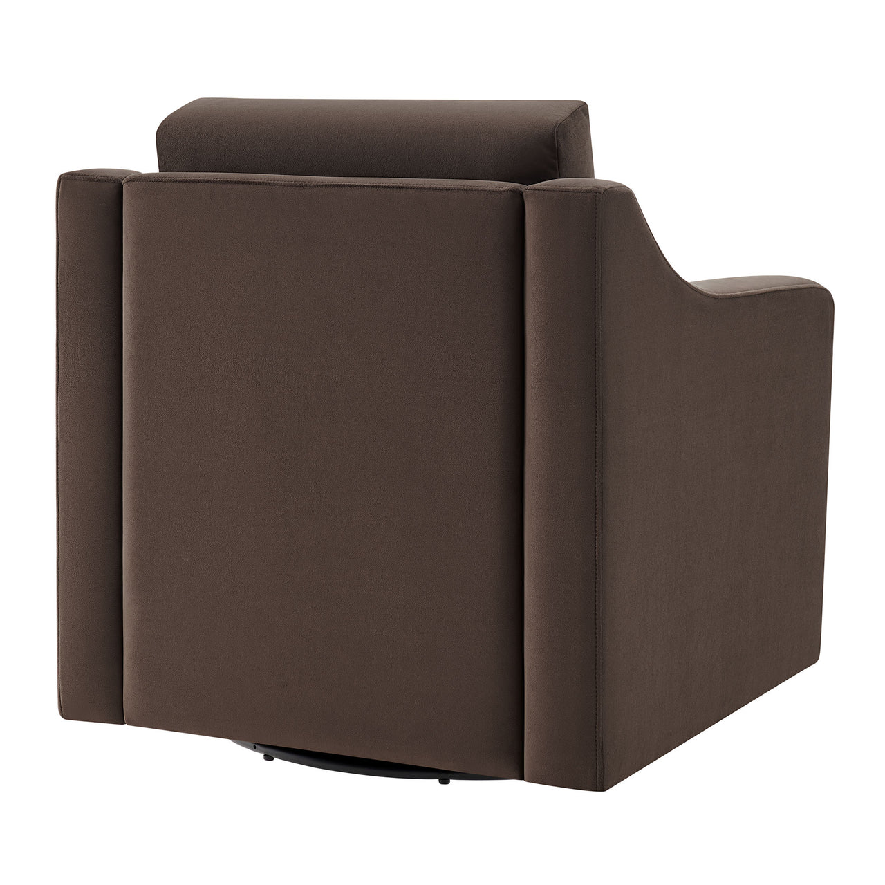 Lioness Upholstered Velvet Armchair, Chocolate Brown