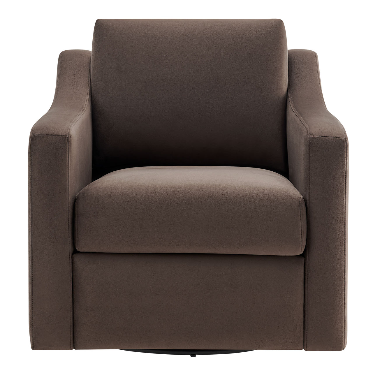 Lioness Upholstered Velvet Armchair, Chocolate Brown