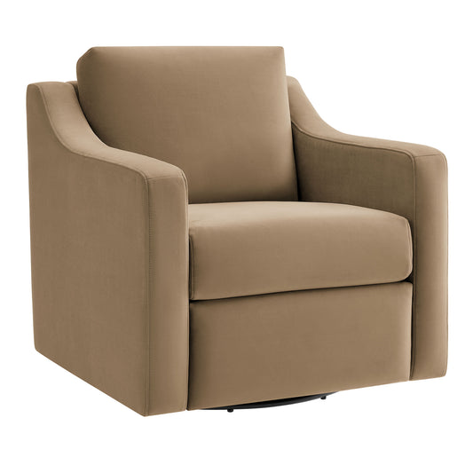 Lioness Upholstered Velvet Armchair, Taupe