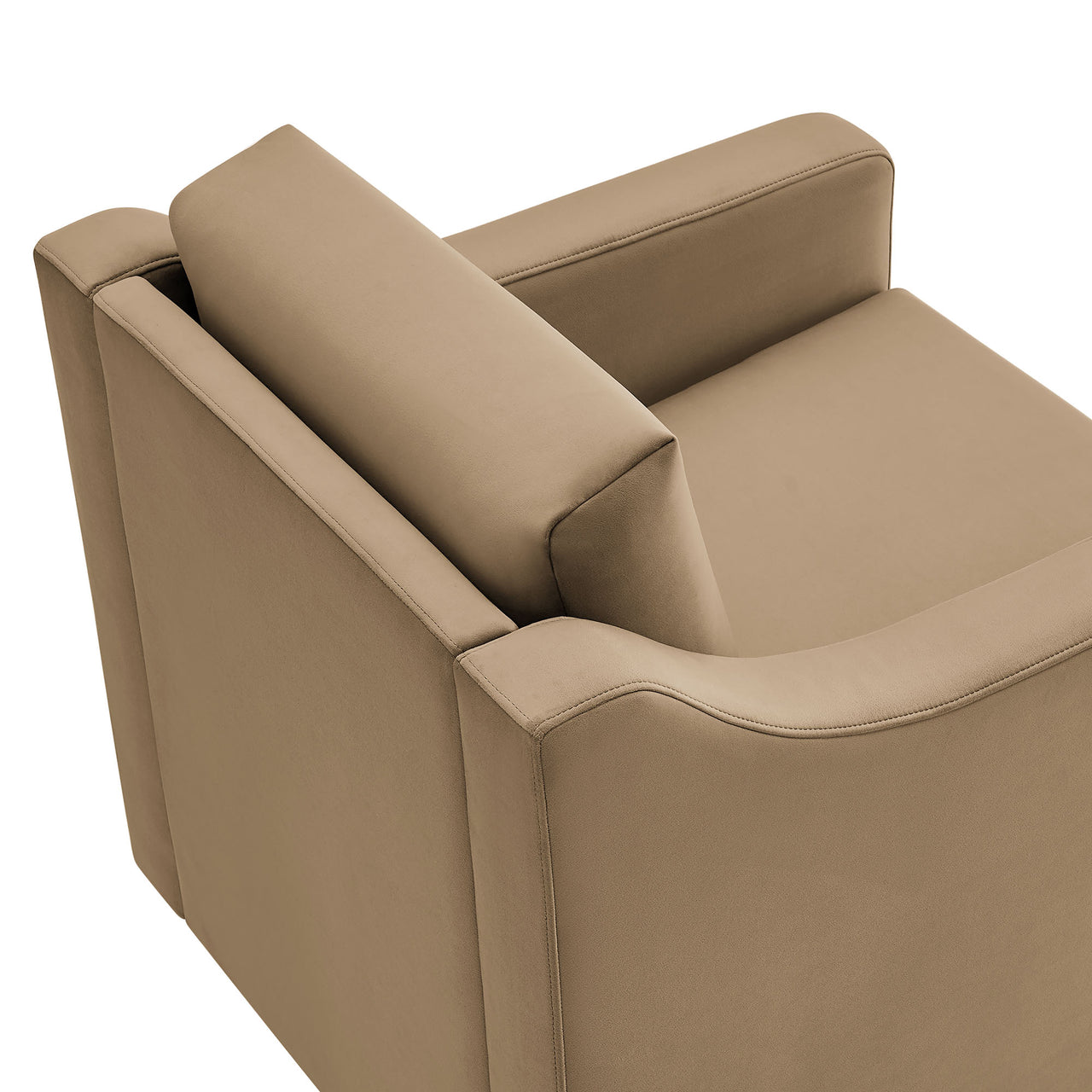 Lioness Upholstered Velvet Armchair, Taupe
