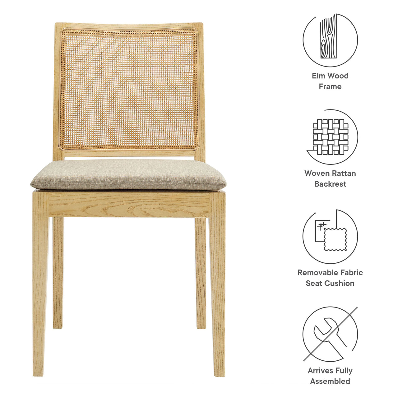 Chespike Dining Chair, Natural Wood